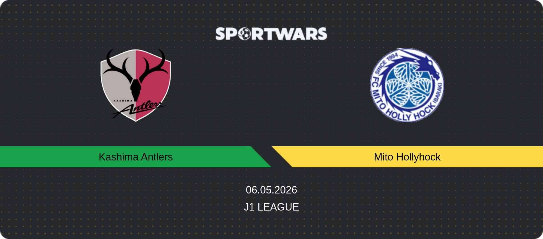 Match prediction Kashima Antlers — Mito Hollyhock, J1 League, 06.05.2026