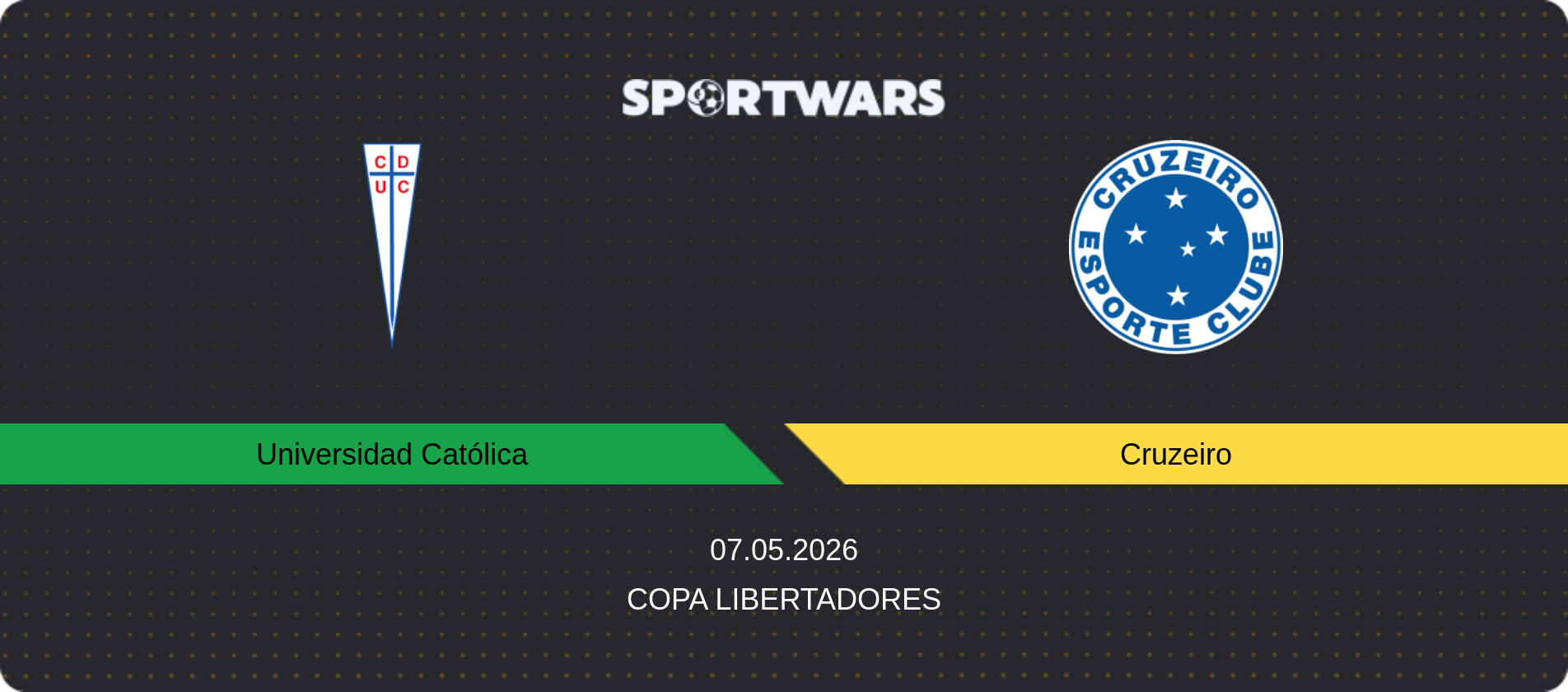 Match prediction Universidad Católica — Cruzeiro, Copa Libertadores, 07.05.2026
