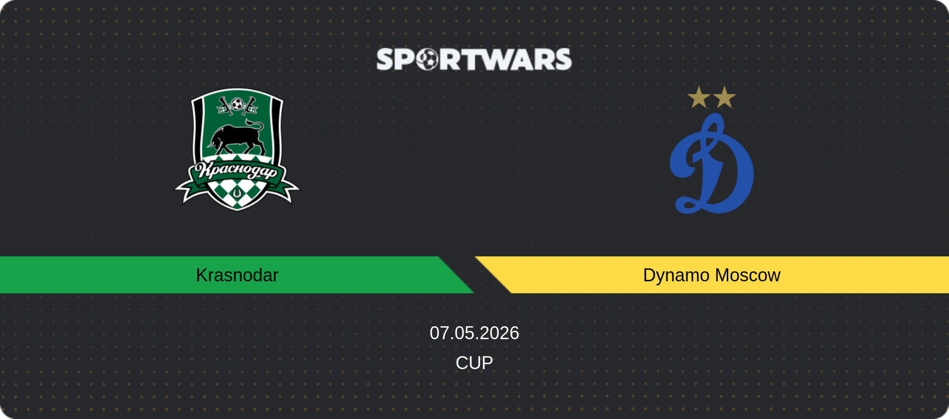 Match prediction Krasnodar — Dynamo Moscow, Cup, 07.05.2026
