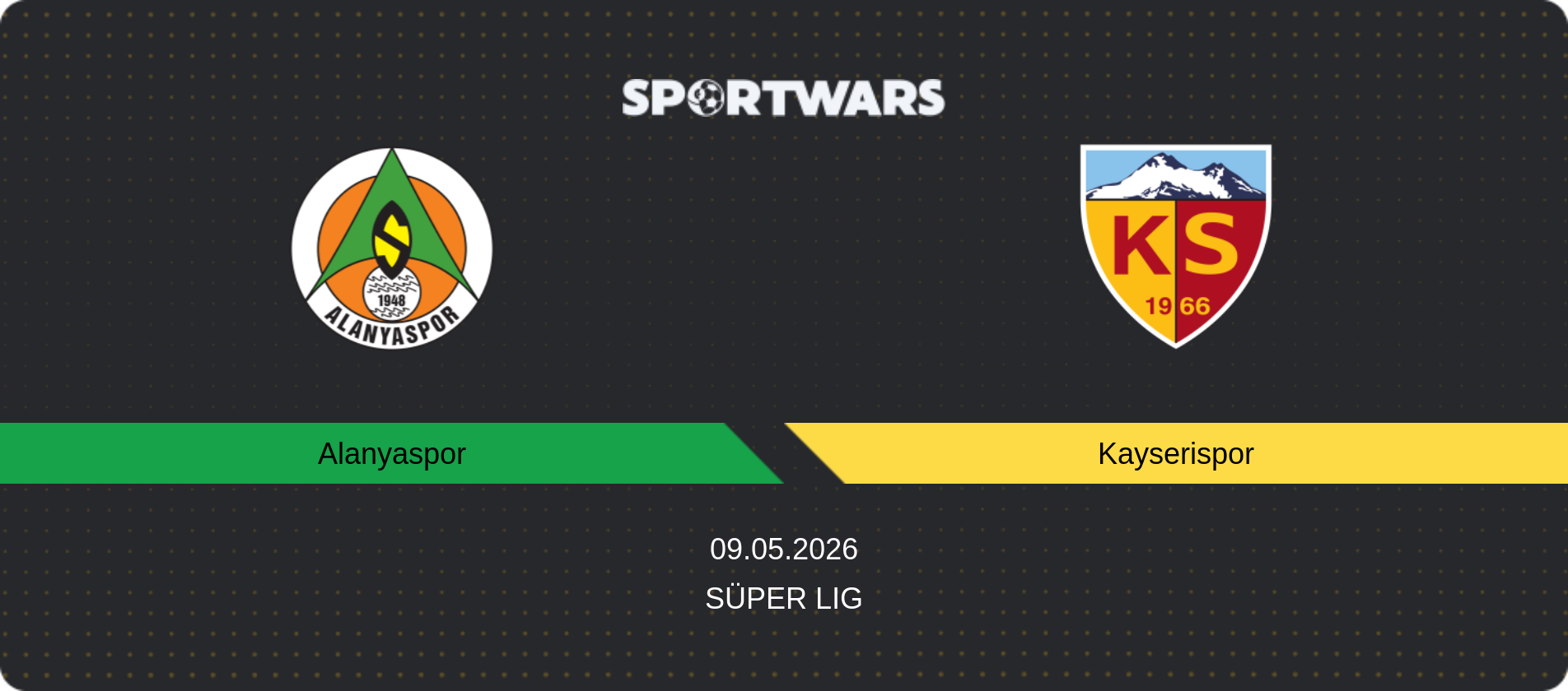 Match prediction Alanyaspor — Kayserispor, Süper Lig, 09.05.2026