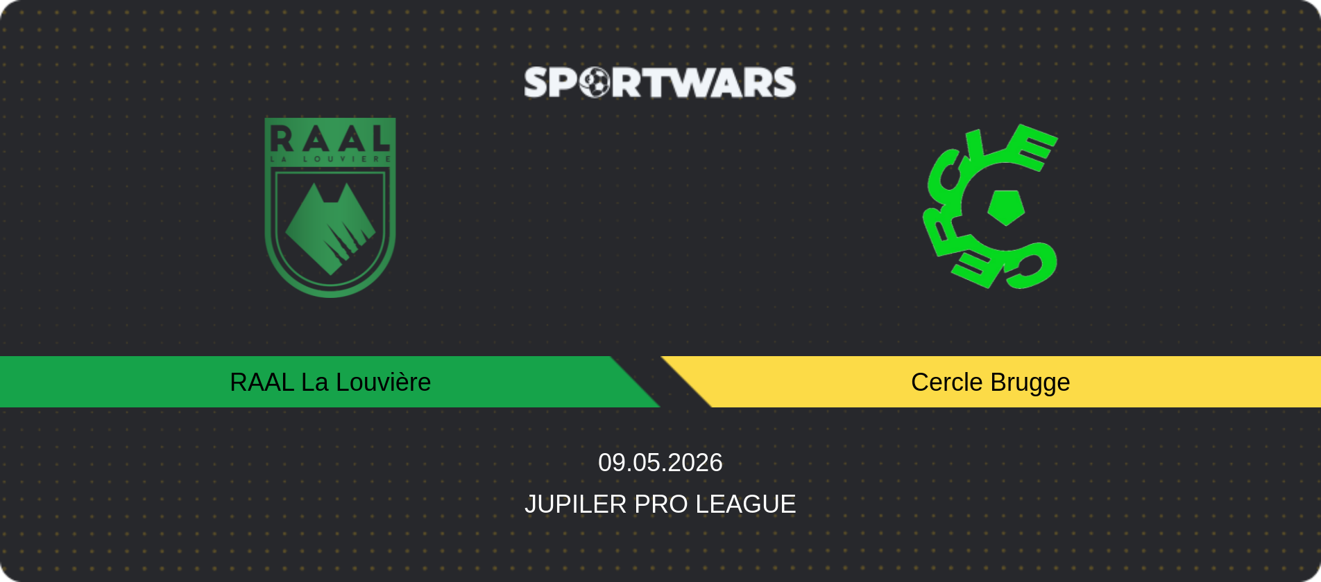 Match prediction RAAL La Louvière — Cercle Brugge, Jupiler Pro League, 09.05.2026