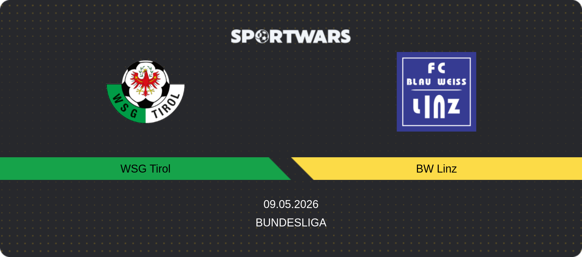 Match prediction WSG Tirol — BW Linz, Bundesliga, 09.05.2026