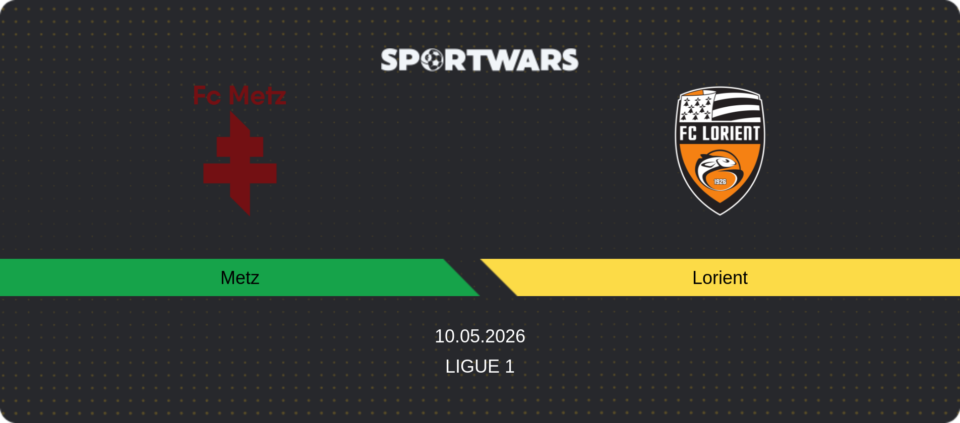 Match prediction Metz — Lorient, Ligue 1, 10.05.2026