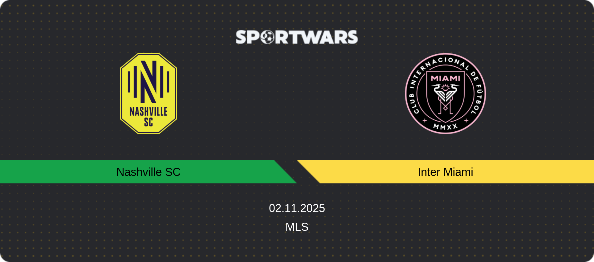Match prediction Nashville SC — Inter Miami, MLS, 02.11.2025