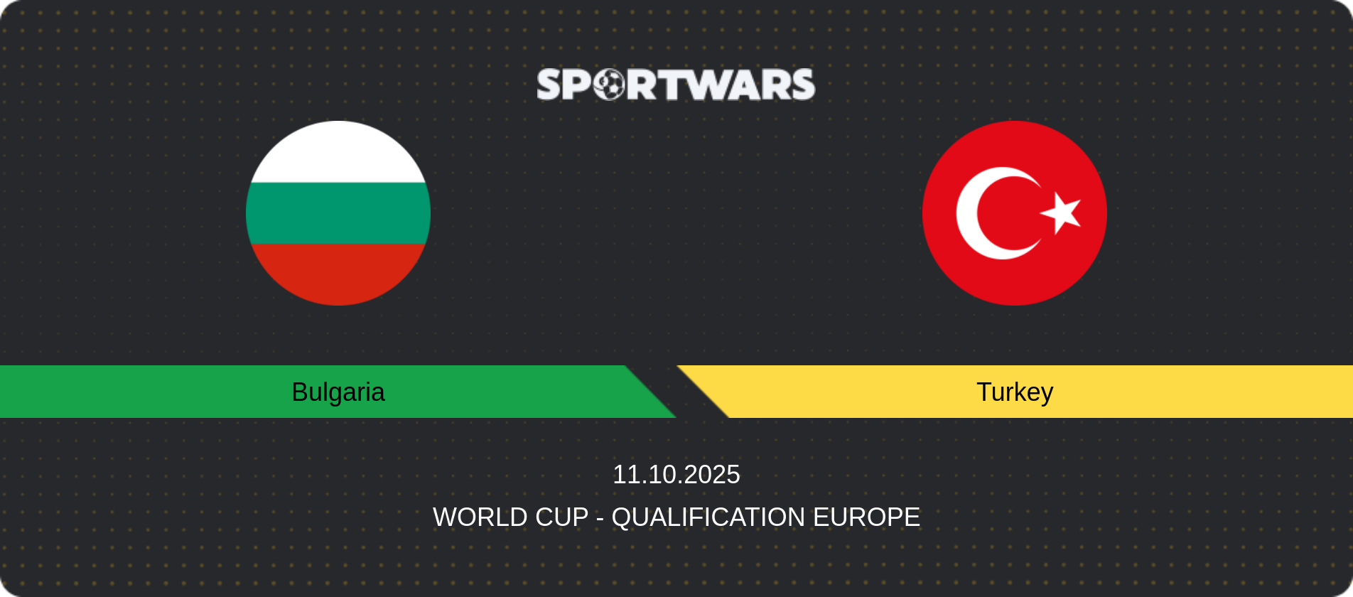 Match prediction Bulgaria — Turkey, World Cup - Qualification Europe, 11.10.2025