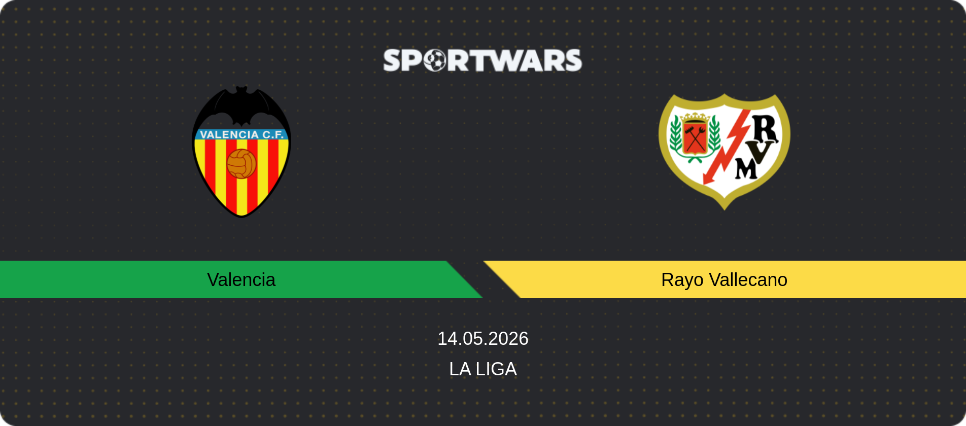 Match prediction Valencia — Rayo Vallecano, La Liga, 14.05.2026
