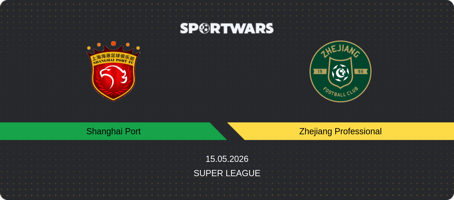 Match prediction Shanghai Port — Zhejiang Professional, Super League, 15.05.2026