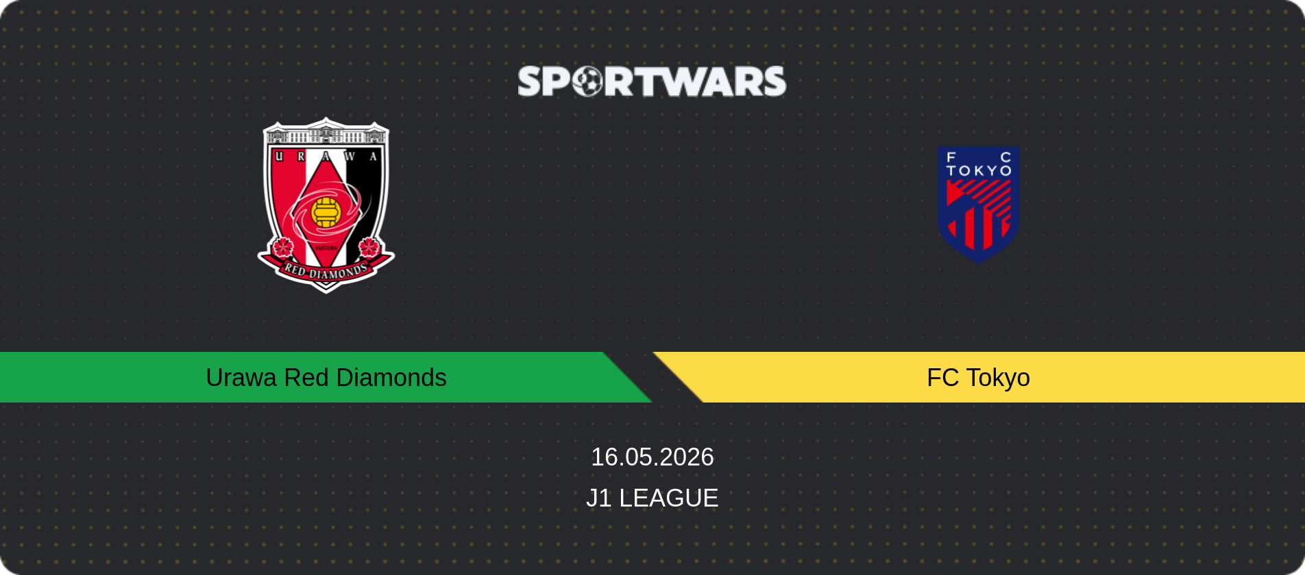Match prediction Urawa Red Diamonds — FC Tokyo, J1 League, 16.05.2026