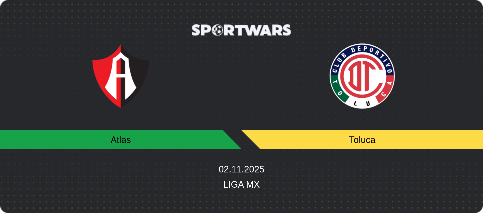 Match prediction Atlas — Toluca, Liga MX, 02.11.2025