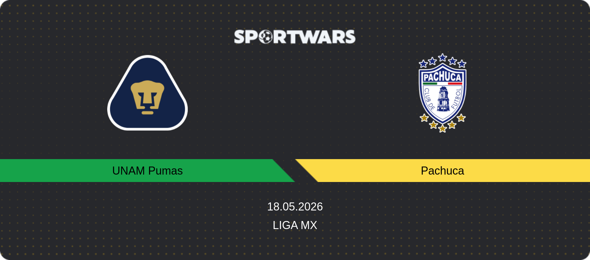 Match prediction UNAM Pumas — Pachuca, Liga MX, 18.05.2026