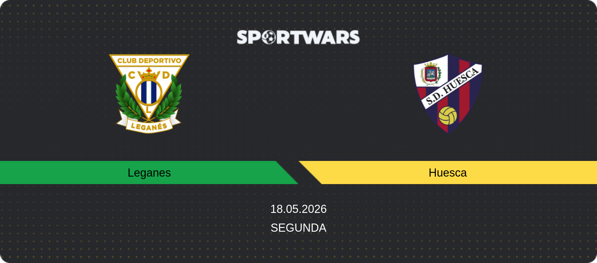 Match prediction Leganes — Huesca, Segunda, 18.05.2026