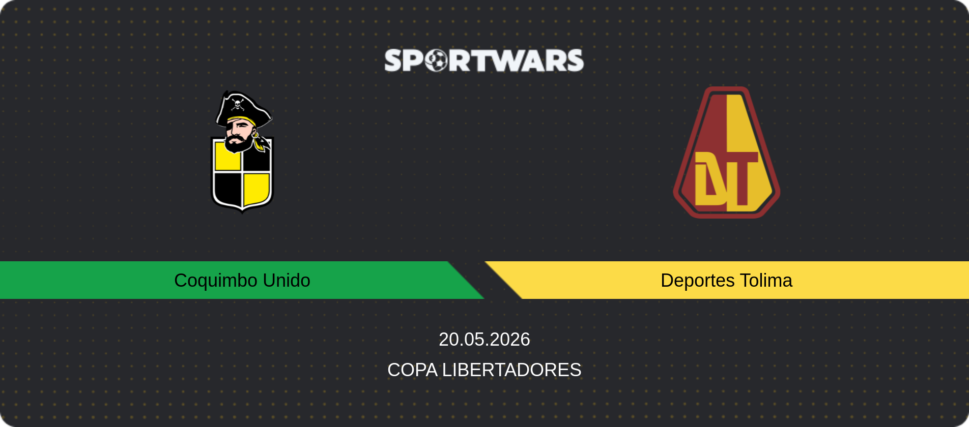 Match prediction Coquimbo Unido — Deportes Tolima, Copa Libertadores, 20.05.2026