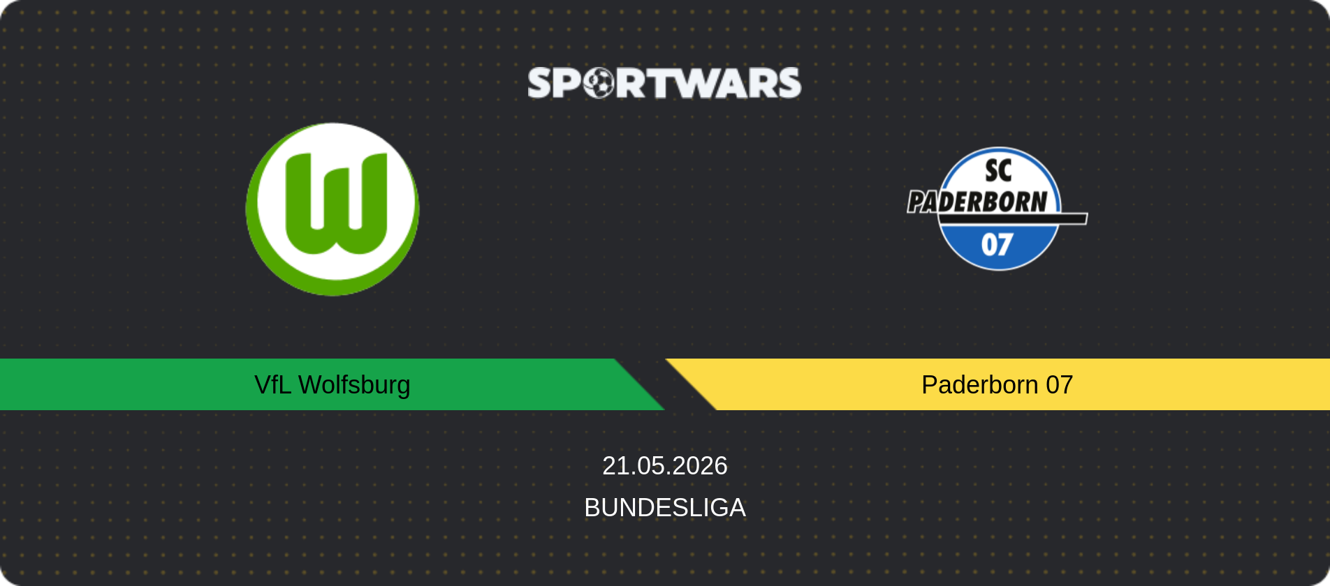 Match prediction VfL Wolfsburg — Paderborn 07, Bundesliga, 21.05.2026