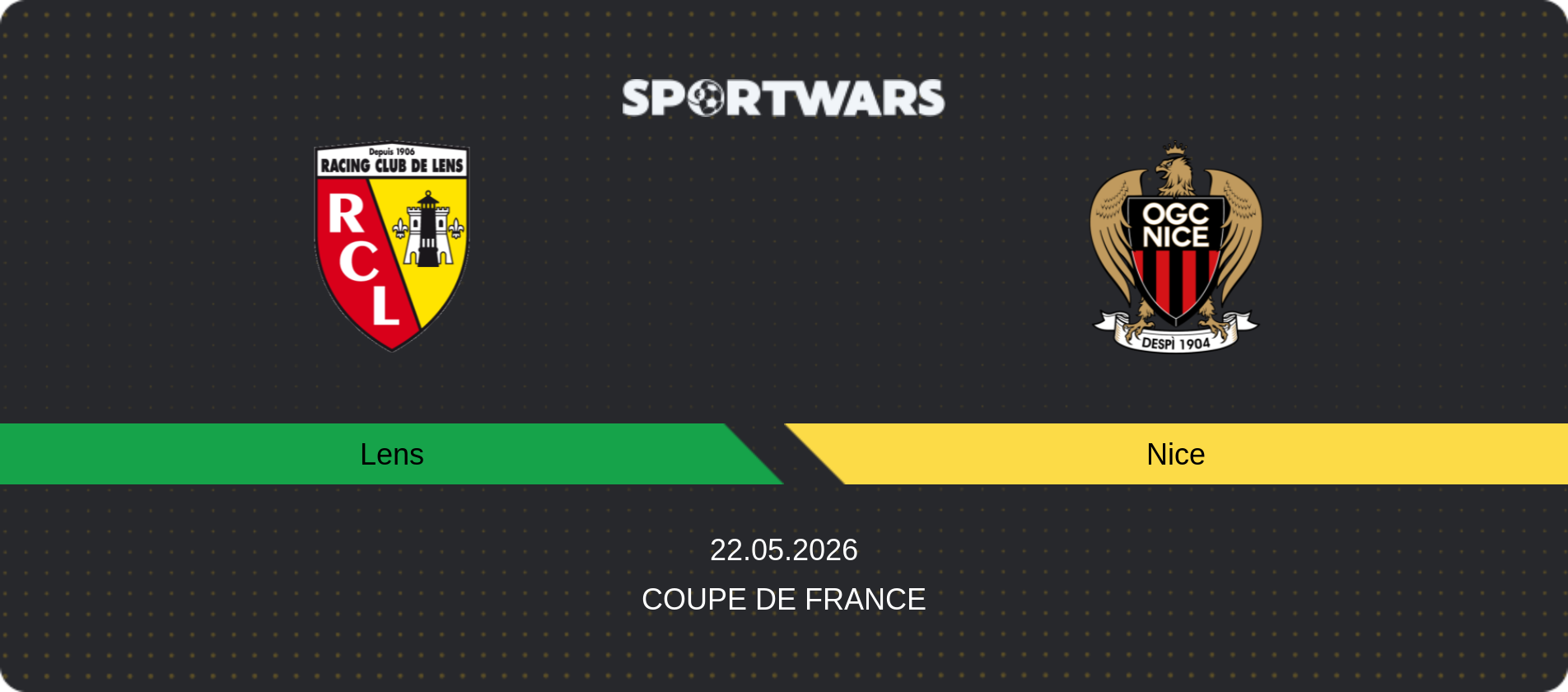 Match prediction Lens — Nice, Coupe de France, 22.05.2026