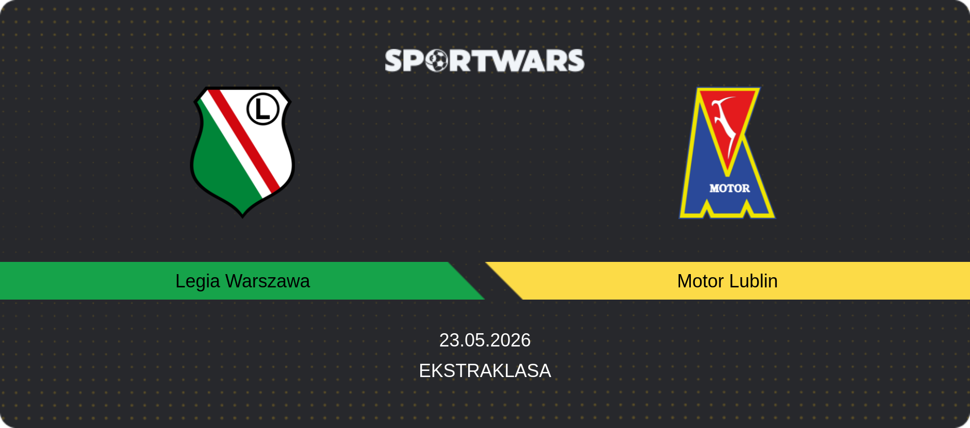 Match prediction Legia Warszawa — Motor Lublin, Ekstraklasa, 23.05.2026
