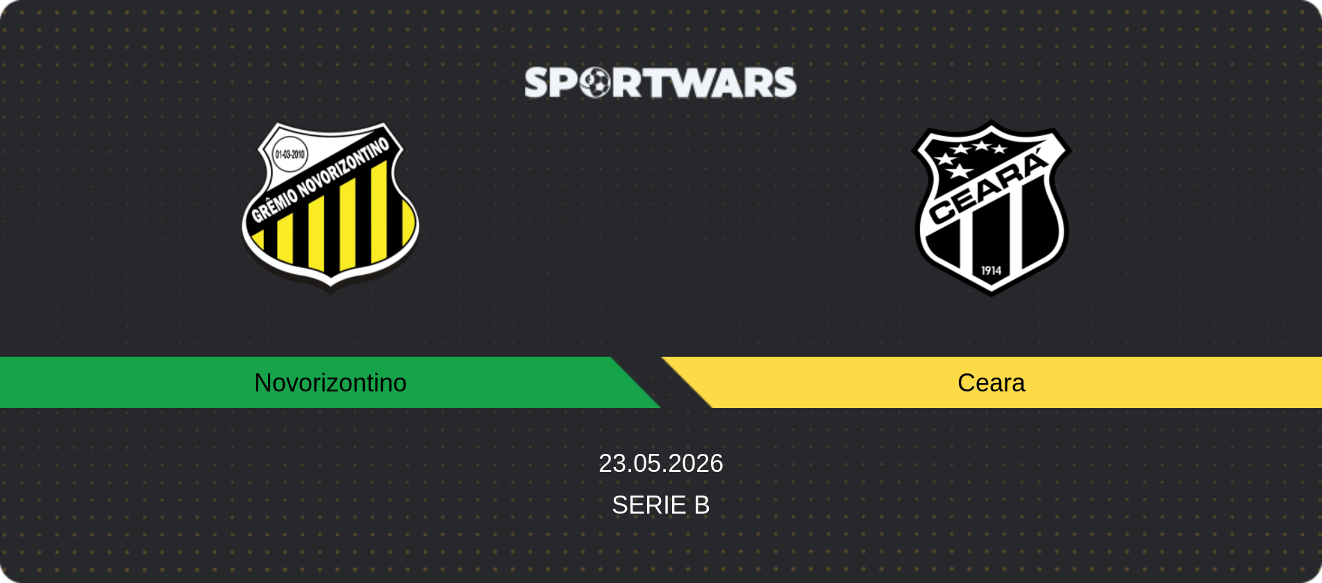 Match prediction Novorizontino — Ceara, Serie B, 23.05.2026