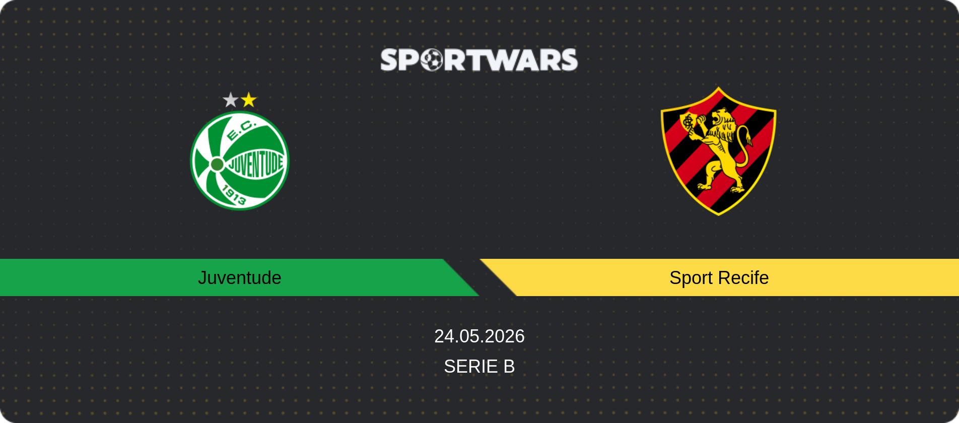 Match prediction Juventude — Sport Recife, Serie B, 24.05.2026