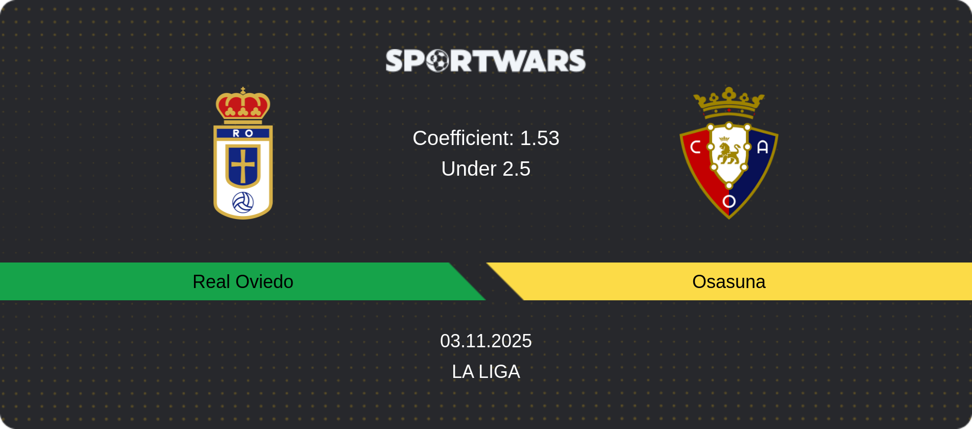 Match prediction Real Oviedo — Osasuna, La Liga, 03.11.2025