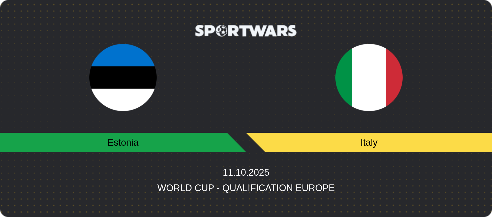 Match prediction Estonia — Italy, World Cup - Qualification Europe, 11.10.2025