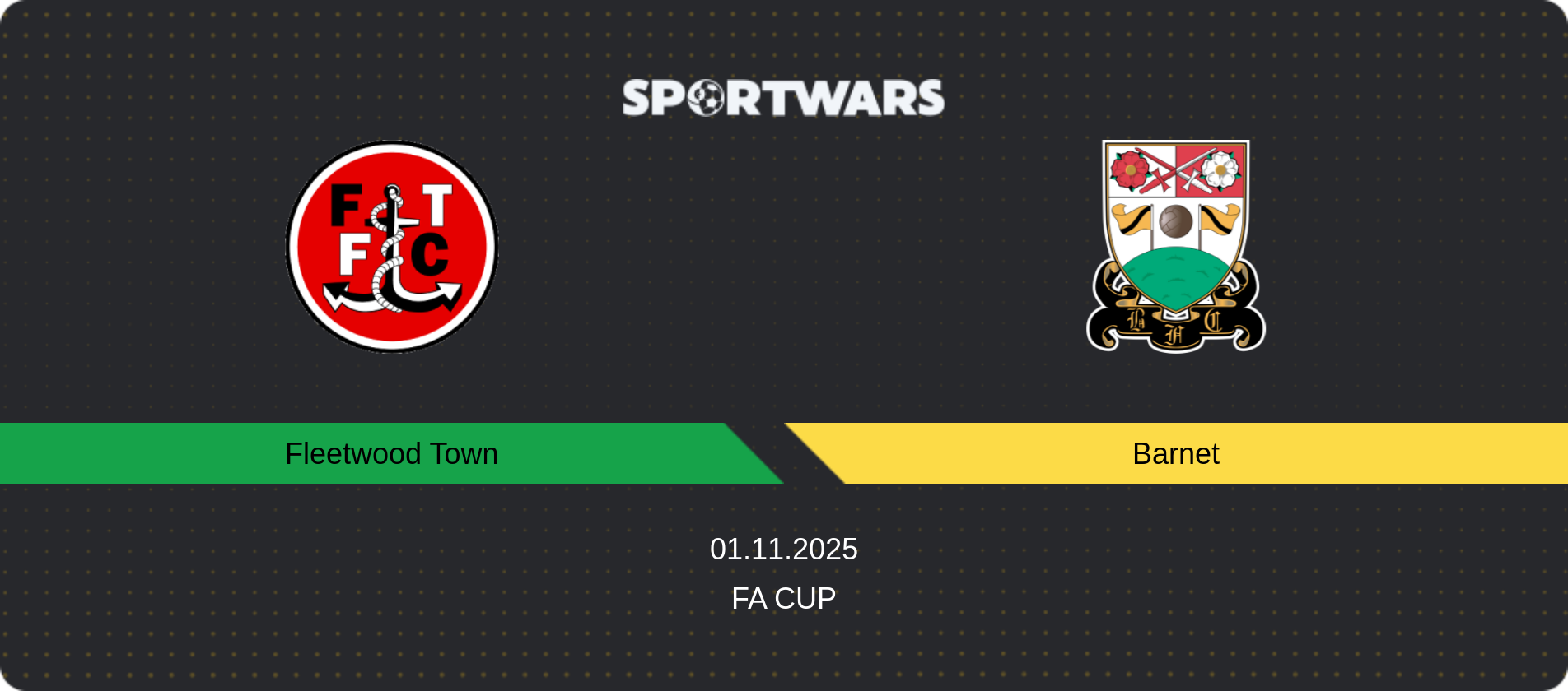 Match prediction Fleetwood Town — Barnet, FA Cup, 01.11.2025