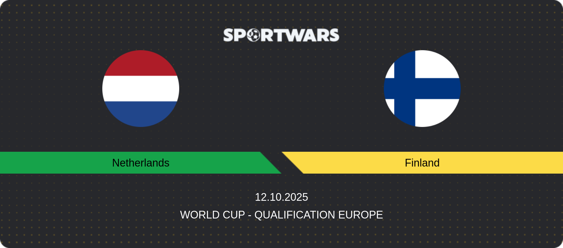 Match prediction Netherlands — Finland, World Cup - Qualification Europe, 12.10.2025