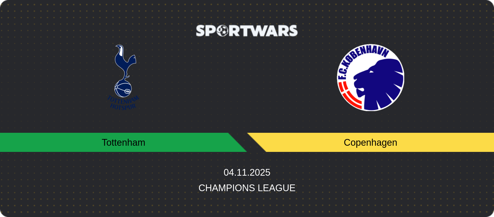 Match prediction Tottenham — Copenhagen, Champions League, 04.11.2025
