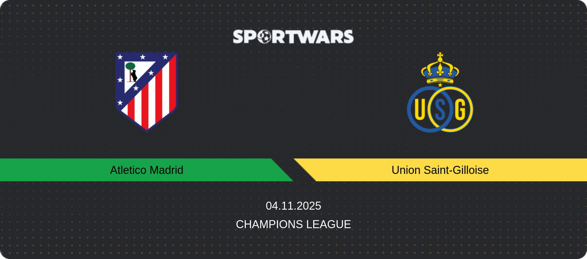 Match prediction Atletico Madrid — Union Saint-Gilloise, Champions League, 04.11.2025