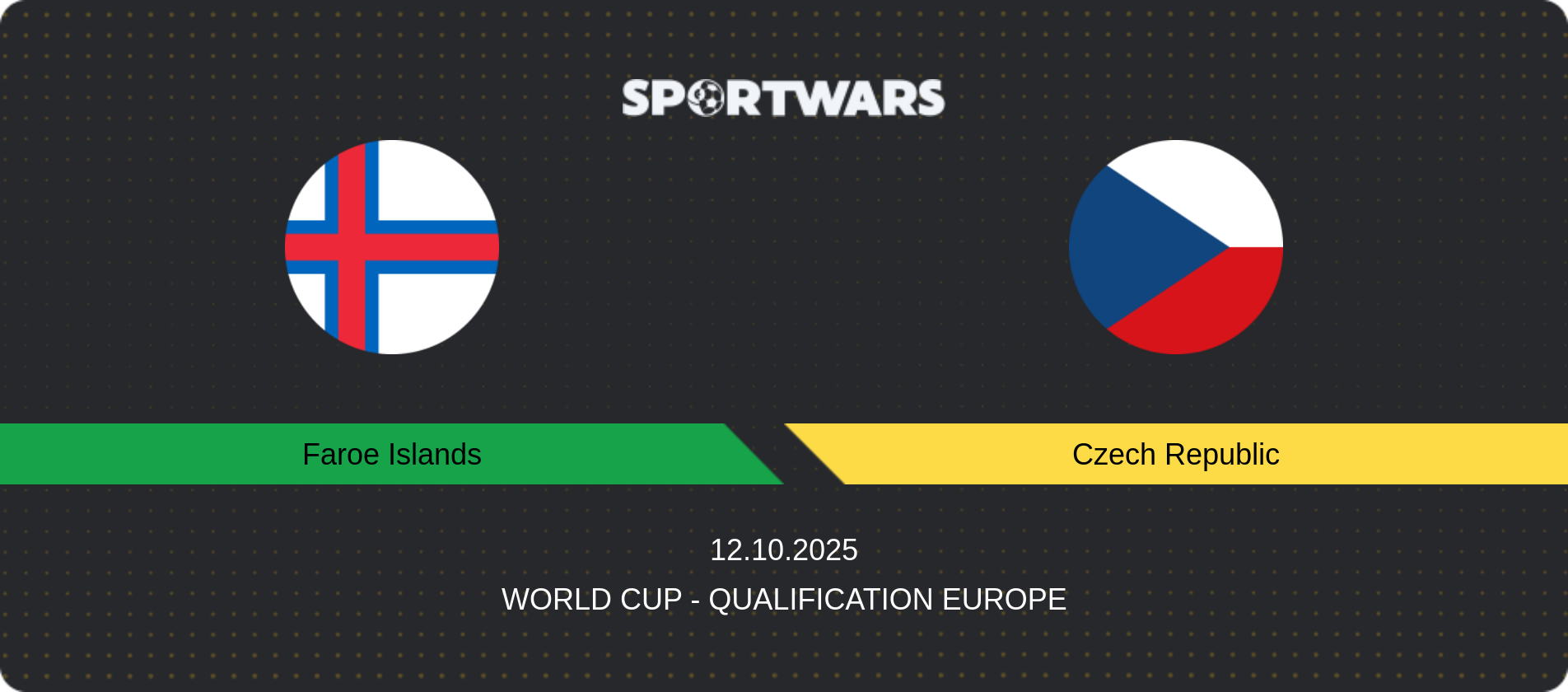 Match prediction Faroe Islands — Czech Republic, World Cup - Qualification Europe, 12.10.2025