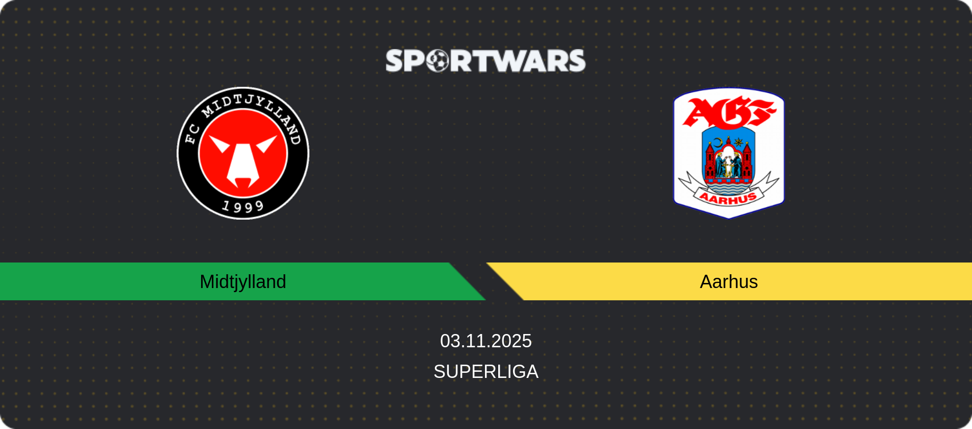 Match prediction Midtjylland — Aarhus, Superliga, 03.11.2025