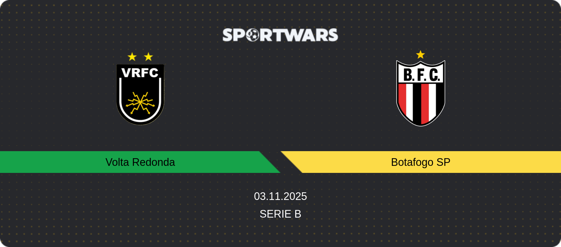 Match prediction Volta Redonda — Botafogo SP, Serie B, 03.11.2025