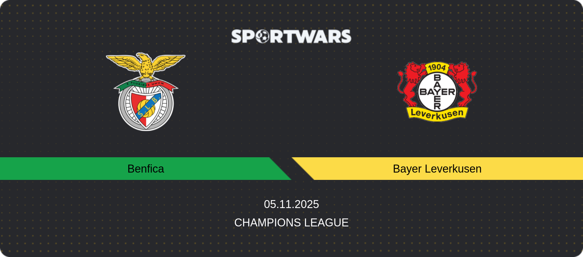 Match prediction Benfica — Bayer Leverkusen, Champions League, 05.11.2025