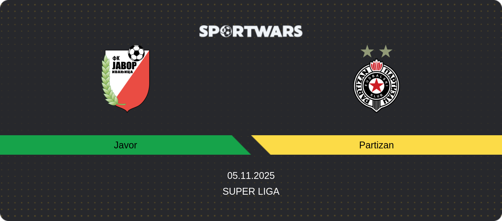 Match prediction Javor — Partizan, Super Liga, 05.11.2025