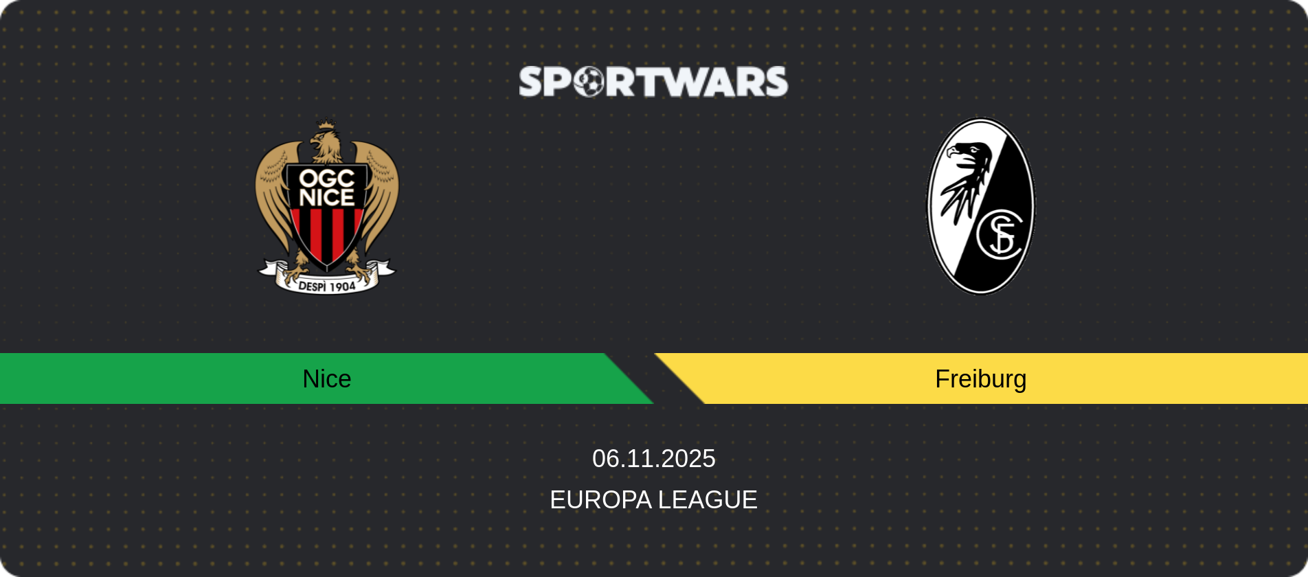 Match prediction Nice — Freiburg, Europa League, 06.11.2025