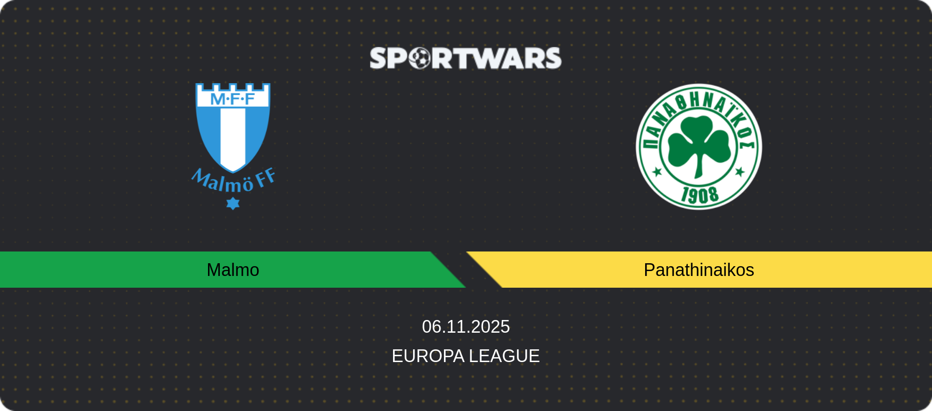 Match prediction Malmo — Panathinaikos, Europa League, 06.11.2025