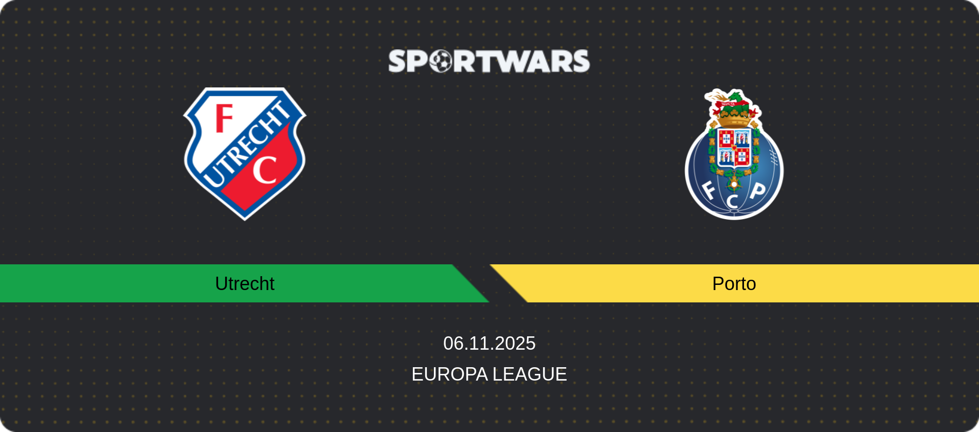 Match prediction Utrecht — Porto, Europa League, 06.11.2025