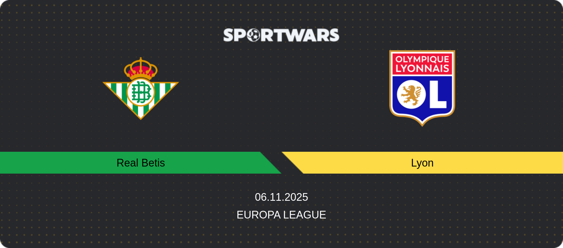 Match prediction Real Betis — Lyon, Europa League, 06.11.2025