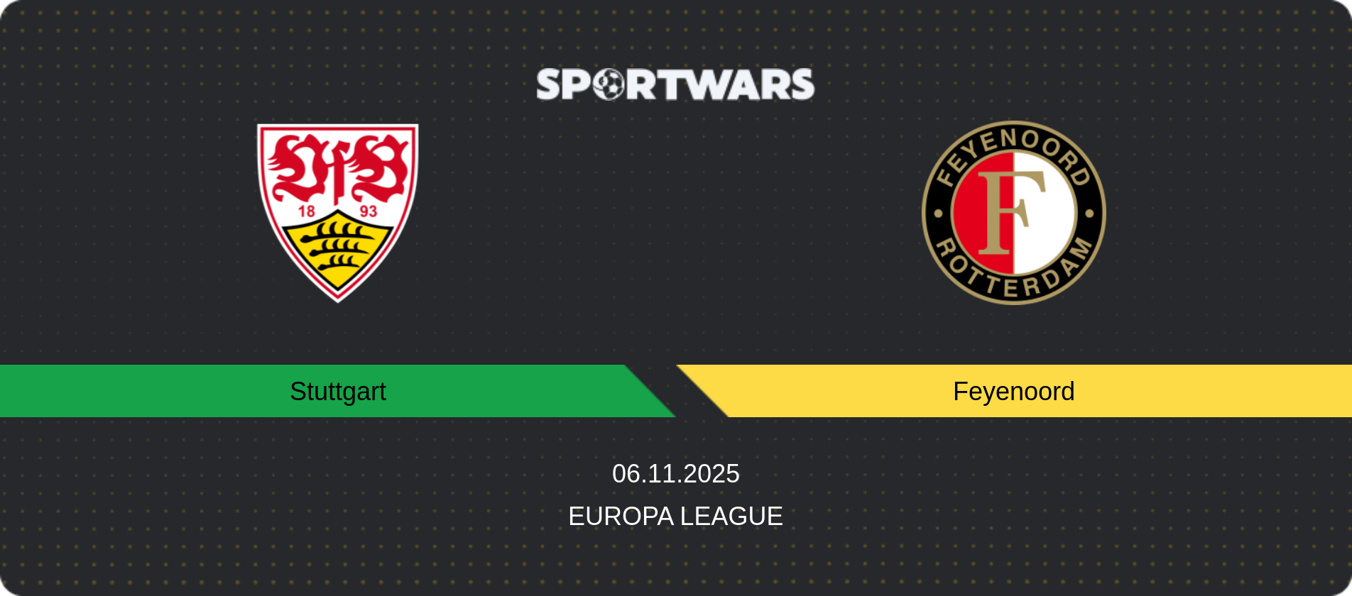 Match prediction Stuttgart — Feyenoord, Europa League, 06.11.2025