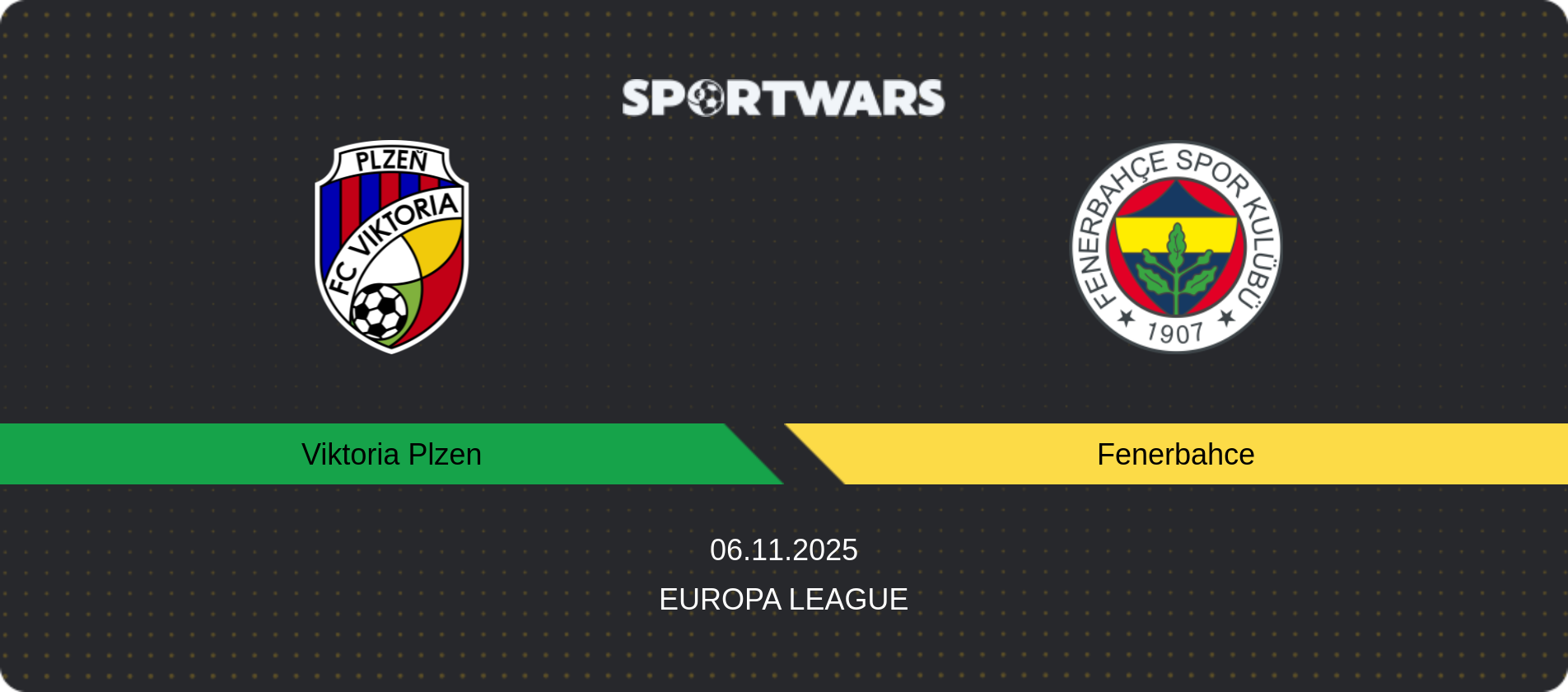 Match prediction Viktoria Plzen — Fenerbahce, Europa League, 06.11.2025
