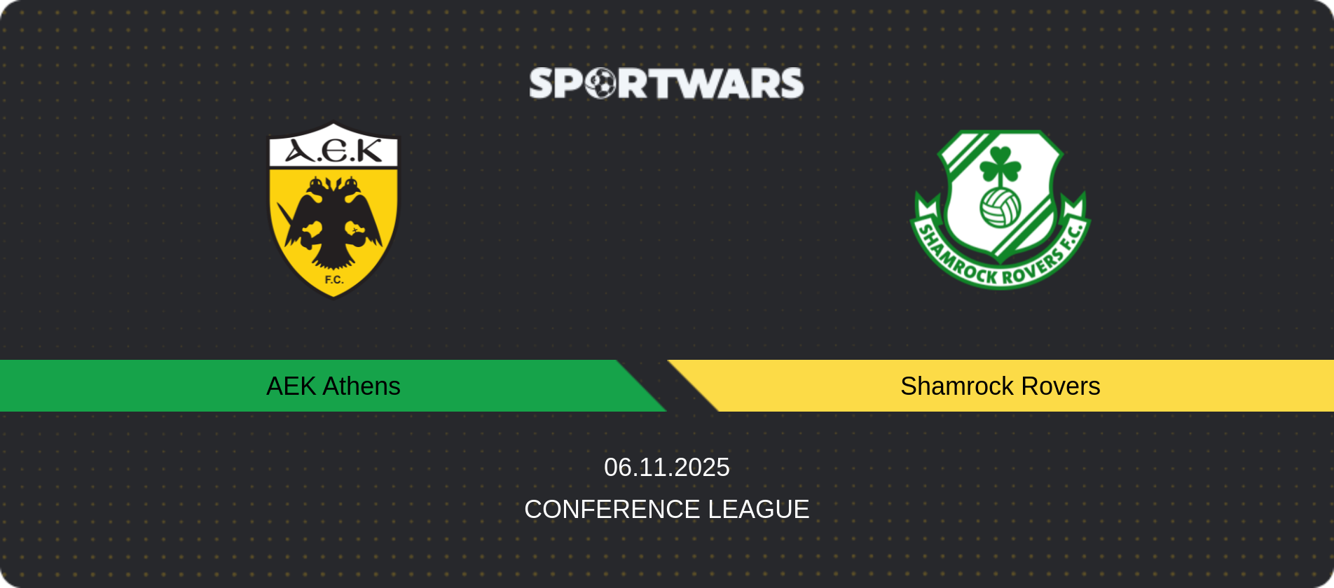 Match prediction AEK Athens — Shamrock Rovers, Conference League, 06.11.2025