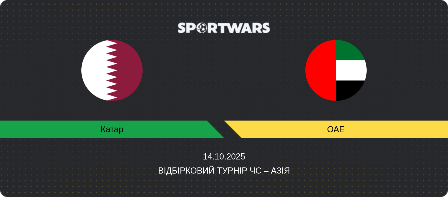 Прогноз матчу Катар - ОАЕ, Відбірковий турнір ЧС – Азія, 14.10.2025