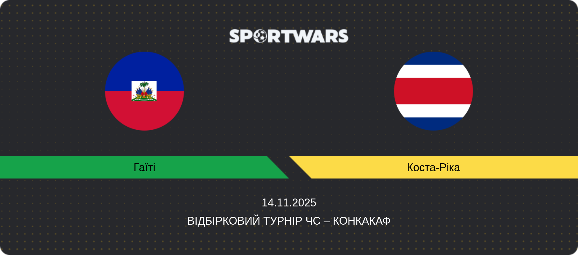 Прогноз матчу Гаїті - Коста-Ріка, Відбірковий турнір ЧС – КОНКАКАФ, 14.11.2025