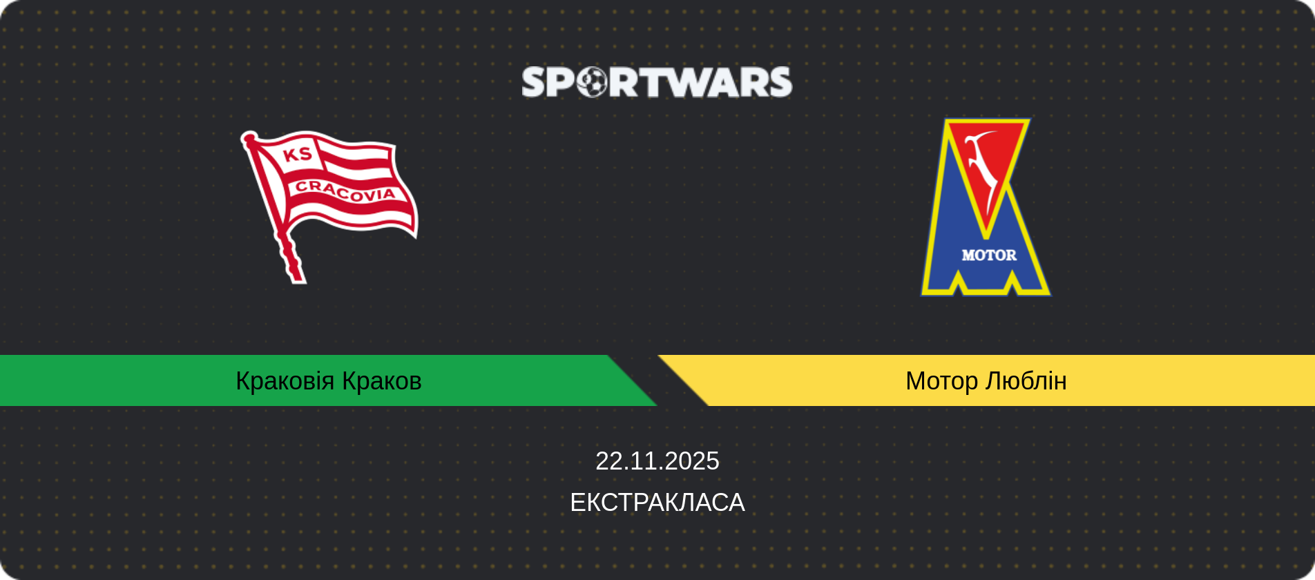 Прогноз матчу Краковія Краков - Мотор Люблін, Екстракласа, 22.11.2025