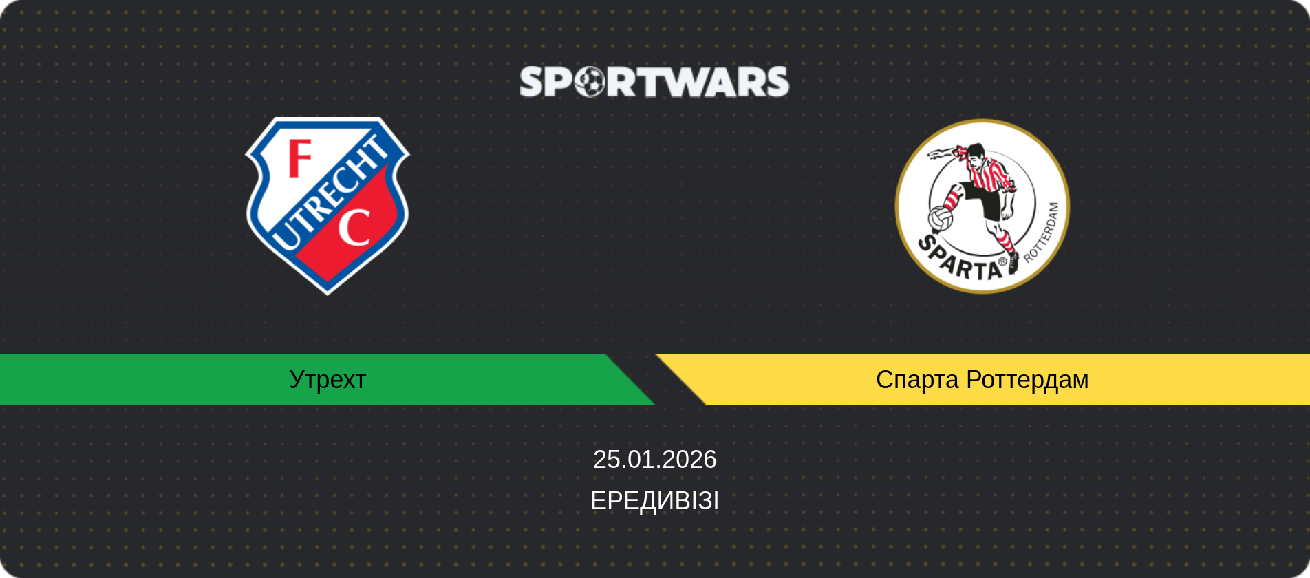 Прогноз матчу Утрехт - Спарта Роттердам, Ередивізі, 25.01.2026