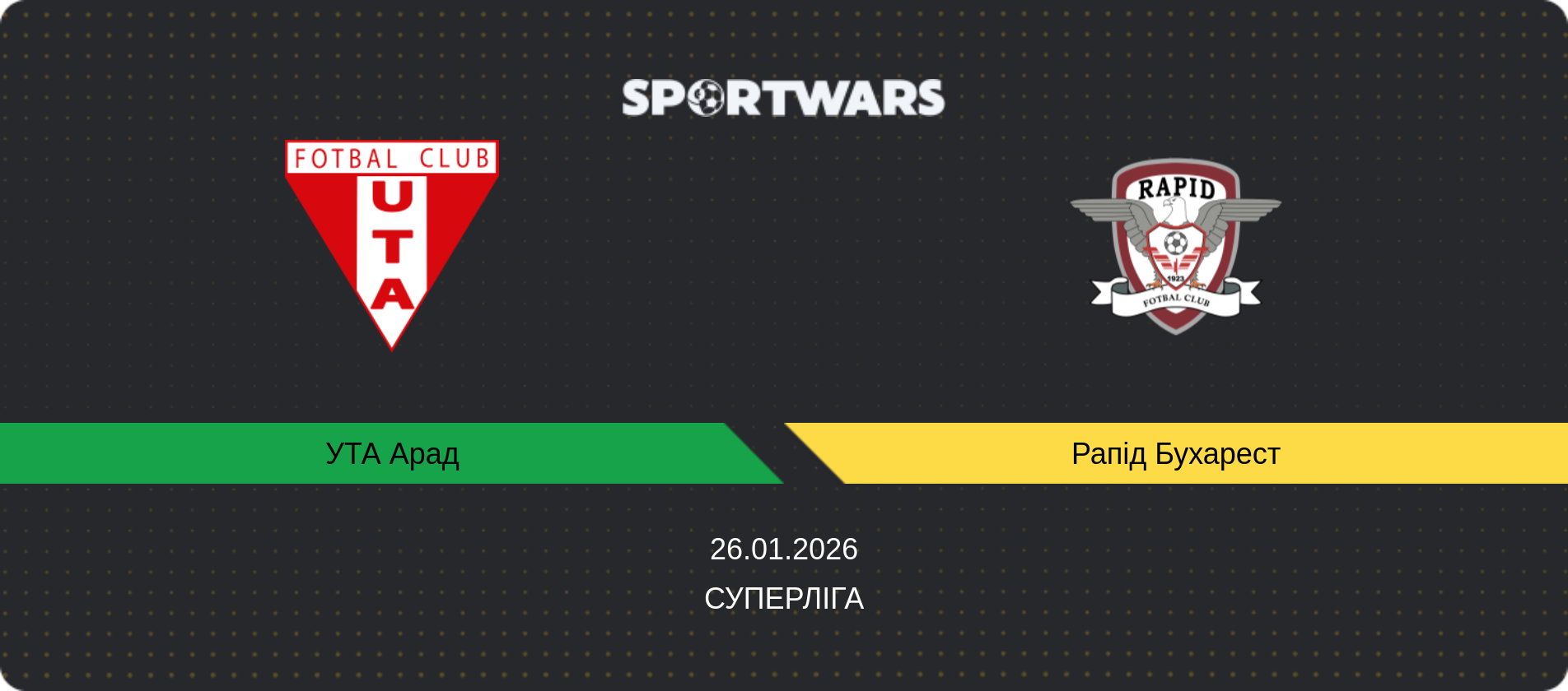 Прогноз матчу УТА Арад - Рапід Бухарест, Суперліга, 26.01.2026