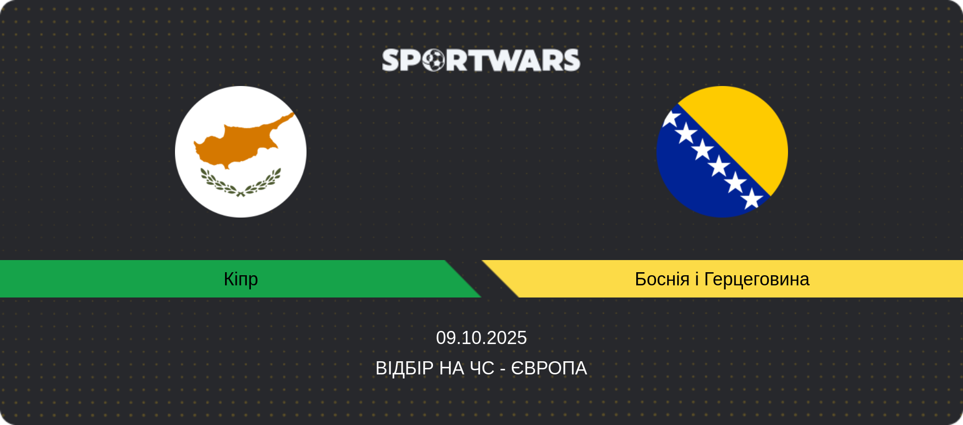 Прогноз матчу Кіпр - Боснія і Герцеговина, Відбір на ЧС - Європа, 09.10.2025
