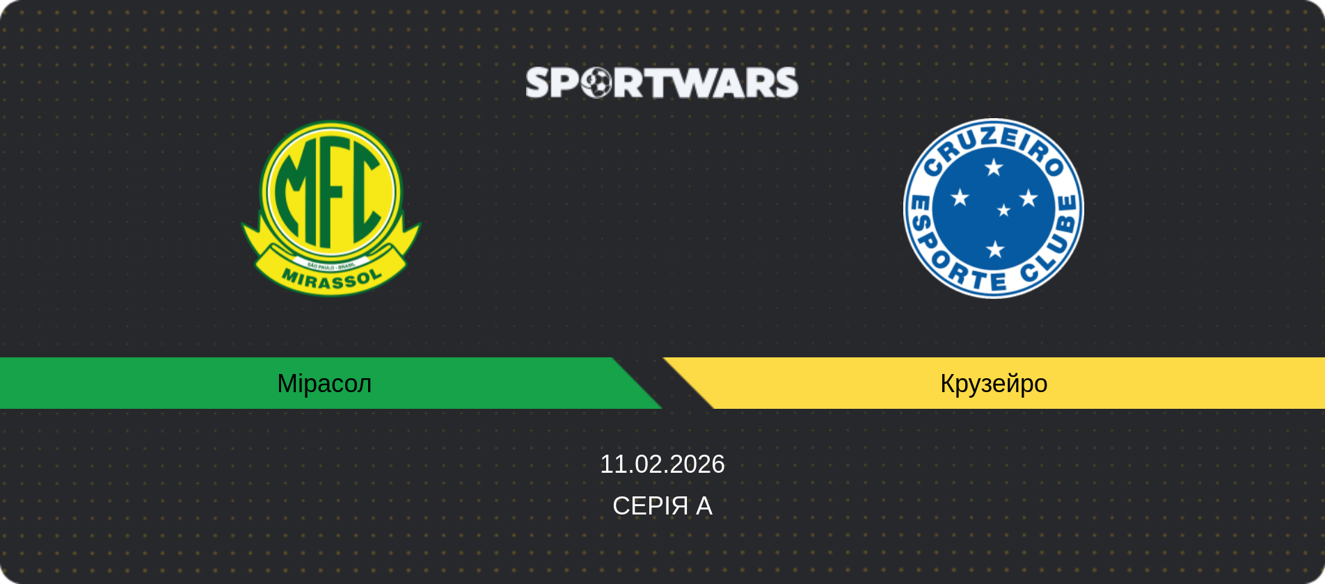 Прогноз матчу Мірасол   - Крузейро, Серія А, 11.02.2026