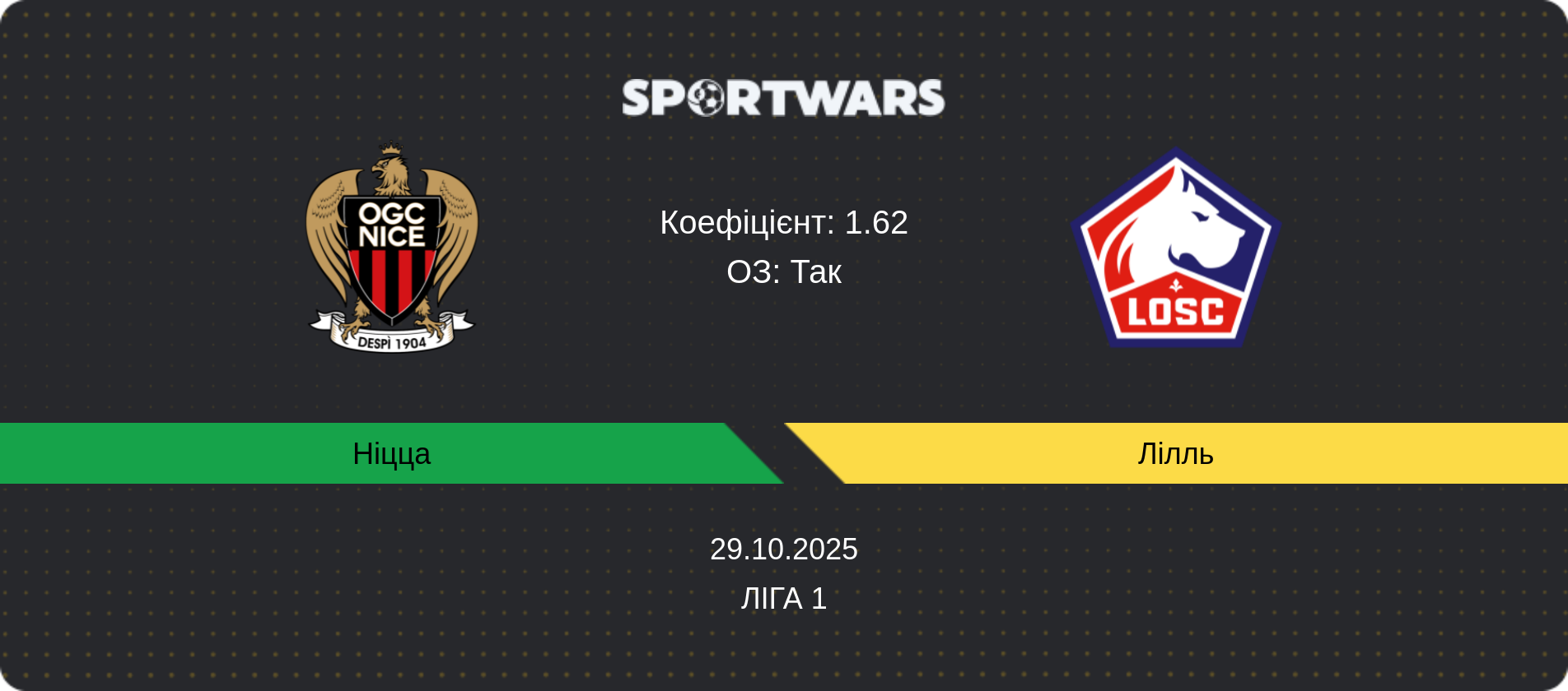 Прогноз матчу Ніцца - Лілль, Ліга 1, 29.10.2025
