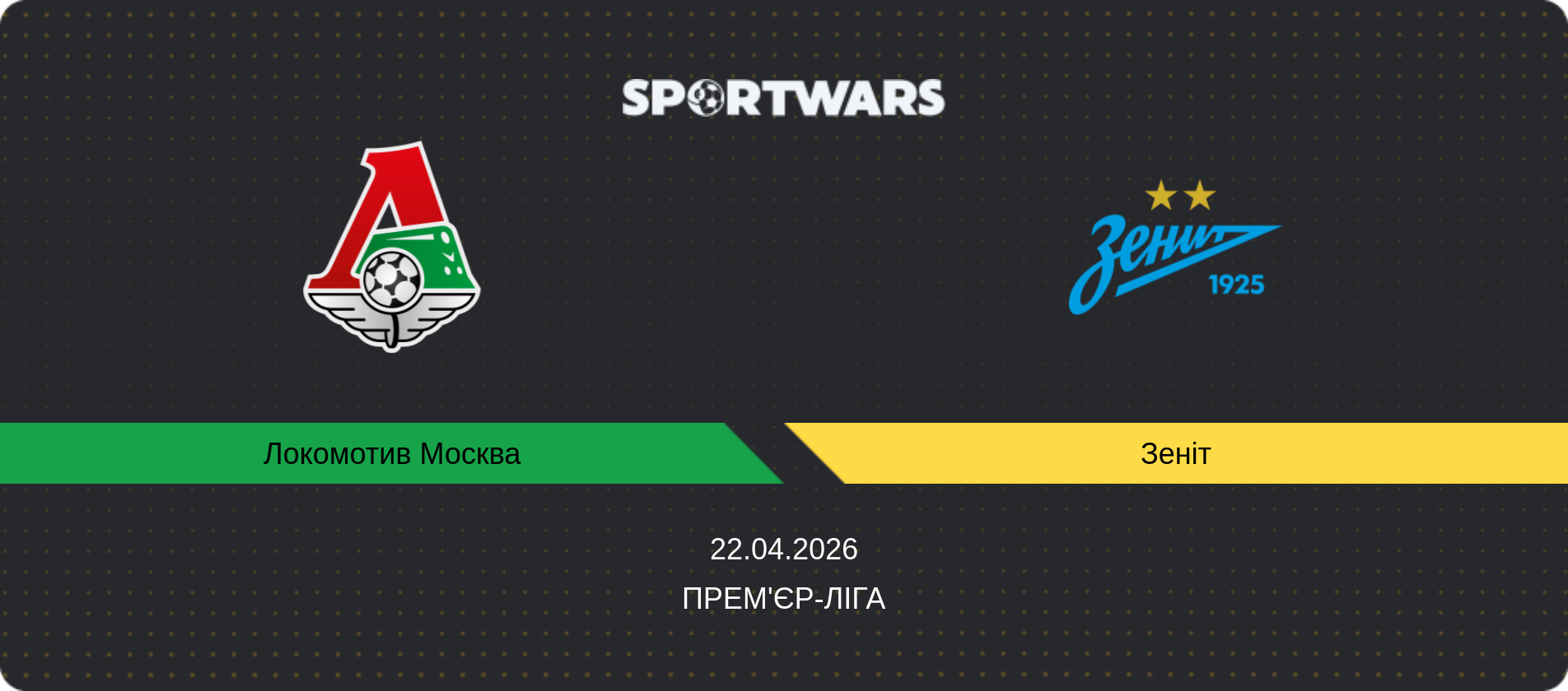 Прогноз матчу Локомотив Москва - Зеніт, Прем'єр-ліга, 22.04.2026