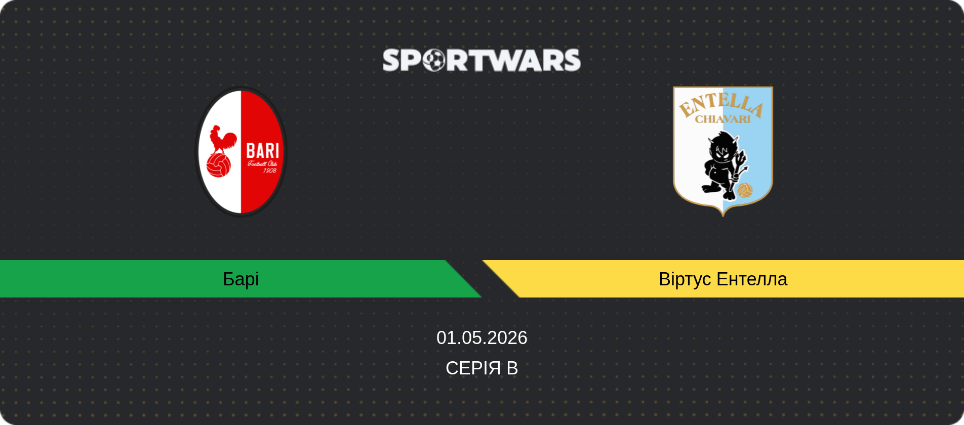 Прогноз матчу Барі - Віртус Ентелла, Серія B, 01.05.2026