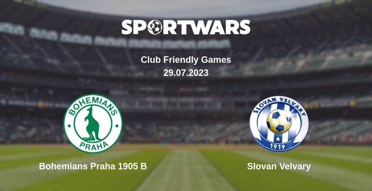 Where to watch the match Bohemians Praha 1905 B - Slovan Velvary